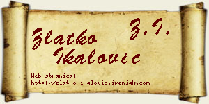 Zlatko Ikalović vizit kartica